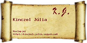 Kinczel Júlia névjegykártya