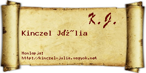 Kinczel Júlia névjegykártya