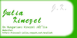 julia kinczel business card